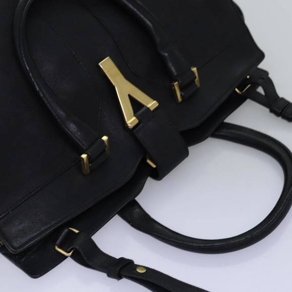 SAINT LAURENT Cavass Chic Mini Hand Bag Leather 2way Black 311222 Auth yk12857 - Picture 6 of 16